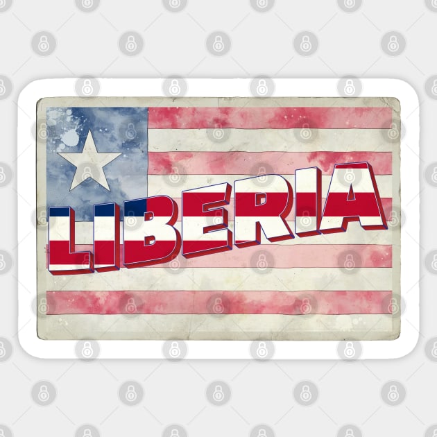 Liberia Vintage style retro souvenir Sticker by DesignerPropo